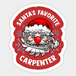 Santa's Favorite Carpenter Christmas Sticker